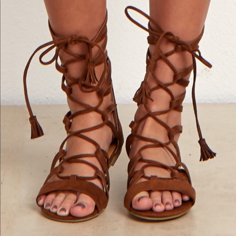Cream Gladiator Sandals
